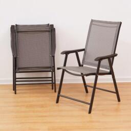 Breeins Foldable Fabric Chairs Set of 2 Metal Frame - thumbnail 2
