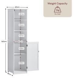Lassic Bath Vida Priano 1 Door 2 Shelf Tall Cabinet - thumbnail 2