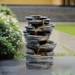 Breeins Garden Outdoor LED Fountain Rockery Decor