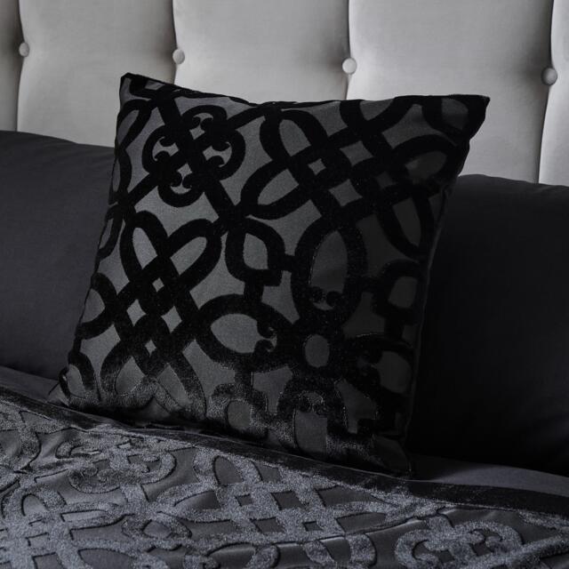 Catherine Lansfield Lattice Cut Velvet Cushion - image 1