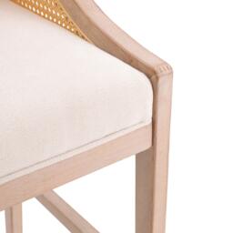 Kabinet UK 2 Pcs Natural Rattan Bar Stools with Backrest - thumbnail 8