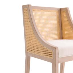Kabinet UK 2 Pcs Natural Rattan Bar Stools with Backrest - thumbnail 7
