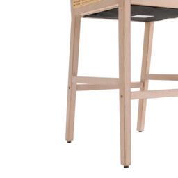 Kabinet UK 2 Pcs Natural Rattan Bar Stools with Backrest - thumbnail 5