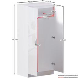 Lassic Vida Designs Hulio 2 Door Wardrobe - thumbnail 2