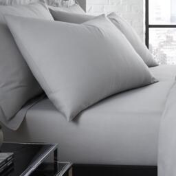 Serene Home Plain Dyed Pair of Housewife Pillowcases in Silver