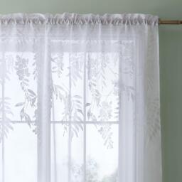 Catherine Lansfield Wisteria Floral Slot Top Voile Curtain Panel - thumbnail 2