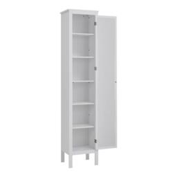 Kabinet UK Slim White Tall Cabinet with Mirror Door - thumbnail 6