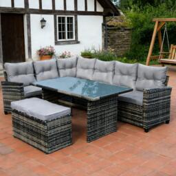 Linea 6-Piece Rattan Weather Resistant Garden Dining Set - thumbnail 1