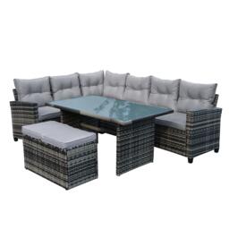 Linea 6-Piece Rattan Weather Resistant Garden Dining Set - thumbnail 2