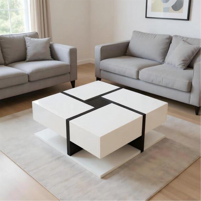 Urban Meuble Square Coffee Table with Storage Drawers - image 1