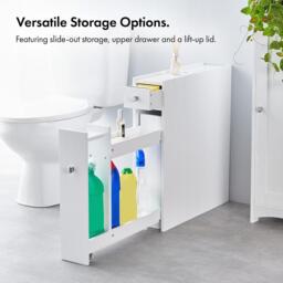 VonHaus Holbrook White Slimline Bathroom Canbinet - thumbnail 4