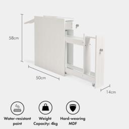 VonHaus Holbrook White Slimline Bathroom Canbinet - thumbnail 3