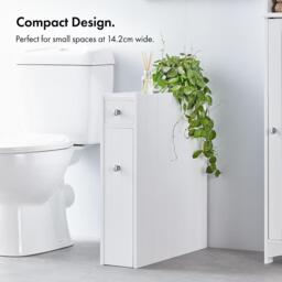 VonHaus Holbrook White Slimline Bathroom Canbinet - thumbnail 5