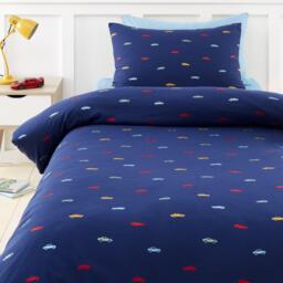 Catherine Lansfield Embroidered Cars Soft Microfibre Duvet Cover Set