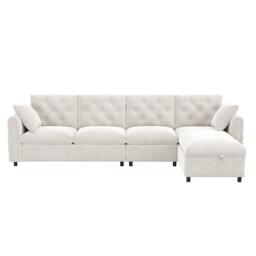 Urban Meuble Modern L-Shaped Sofa with Storage Chaise - thumbnail 5