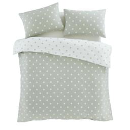 Catherine Lansfield Brushed Polka Dot Cotton Duvet Cover Set - thumbnail 5