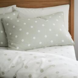 Catherine Lansfield Brushed Polka Dot Cotton Duvet Cover Set - thumbnail 3