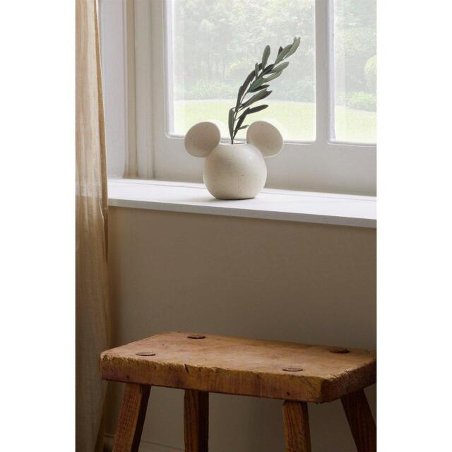 Disney Mickey Head Vase Natural Speckle - image 1