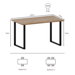 Lassic 4 Seater Dining Table With U Shape Legs - thumbnail 2