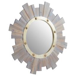 Interiors by Premier Sunburst Wooden Wall Mirror with Nail head - thumbnail 5