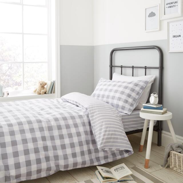 Bianca Check And Stripe Cotton Duvet Cover Set