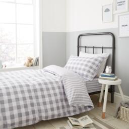 Bianca Check And Stripe Cotton Duvet Cover Set - thumbnail 1