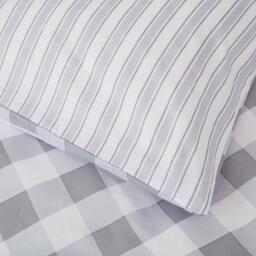 Bianca Check And Stripe Cotton Duvet Cover Set - thumbnail 4