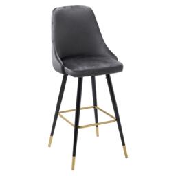 Kabinet UK Set of 2 Modern Velvet Bar Stools - thumbnail 3
