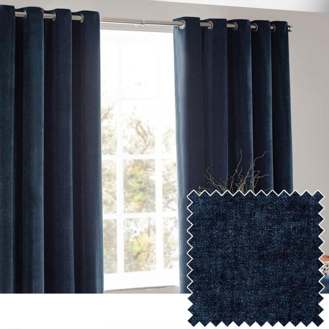 Yard Heavy Chenille Fully Lined Eyelet Curtains - image 1