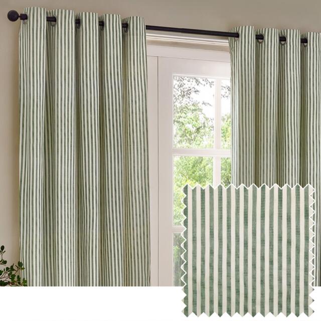 Yard Hebden Striped 100% Cotton Lined Eyelet Curtains - image 1