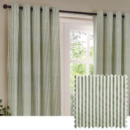 Yard Hebden Striped 100% Cotton Lined Eyelet Curtains - thumbnail 1