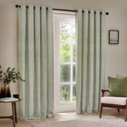 Yard Hebden Striped 100% Cotton Lined Eyelet Curtains - thumbnail 3