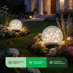 Streetwize Pair of Solar Powered LED Crackle Balls - thumbnail 3