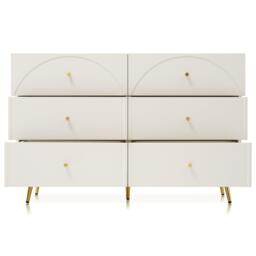 Urban Meuble White Modern Chest Metal Accents - thumbnail 7