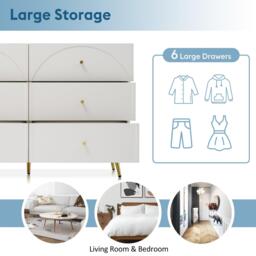 Urban Meuble White Modern Chest Metal Accents - thumbnail 5