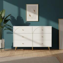 Urban Meuble White Modern Chest Metal Accents - thumbnail 1