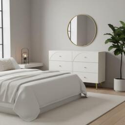 Urban Meuble White Modern Chest Metal Accents - thumbnail 2