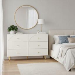 Urban Meuble White Modern Chest Metal Accents - thumbnail 3