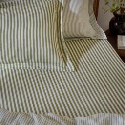 Yard Hebden Melange Stripe Cotton Fitted Sheet