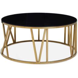 Fifty Five South Alana Round Coffee Table with Gold Frame and Black