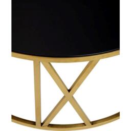 Fifty Five South Alana Round Coffee Table with Gold Frame and Black - thumbnail 3
