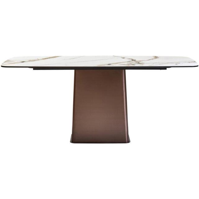 Fifty Five South Imperia White Rectangular Ceramic Dining Table - image 1