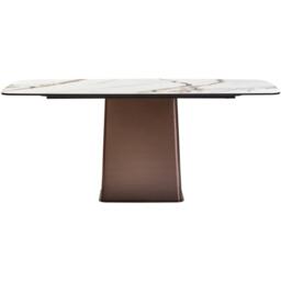 Fifty Five South Imperia White Rectangular Ceramic Dining Table - thumbnail 1
