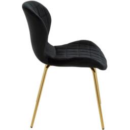 Interiors by Premier Warton Black Velvet Dining Chair - thumbnail 2