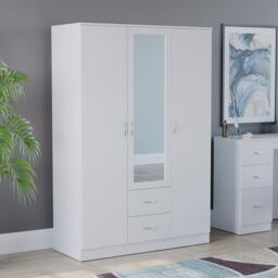 Lassic Vida Designs Riano 3 Door 2 Drawer Mirror Wardrobe