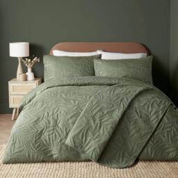 Serene Home Luana Embossed Floral Duvet Cover Set in Green - thumbnail 4