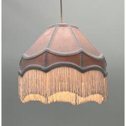 K Living Tassle 10 Inch Pink Traditional Shade with Tassels - thumbnail 2