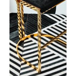 Fifty Five South Piermount Black Velvet And Gold Bar Stool - thumbnail 2