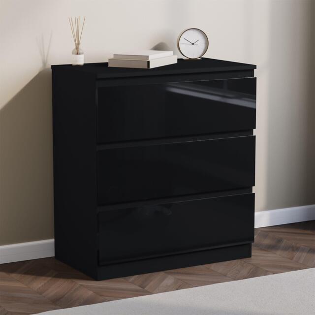 Lassic Glinton 3 Drawer Chest High Gloss - image 1