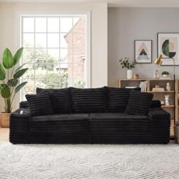 Urban Meuble Corduroy Convertible Sleeper Sofa - thumbnail 3
